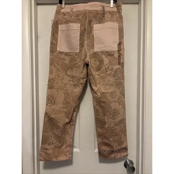 Anthropologie Pilcro The Camp Wanderer Jeans Pink Tan Patchwork Boho Festival 30 - Picture 7 of 9
